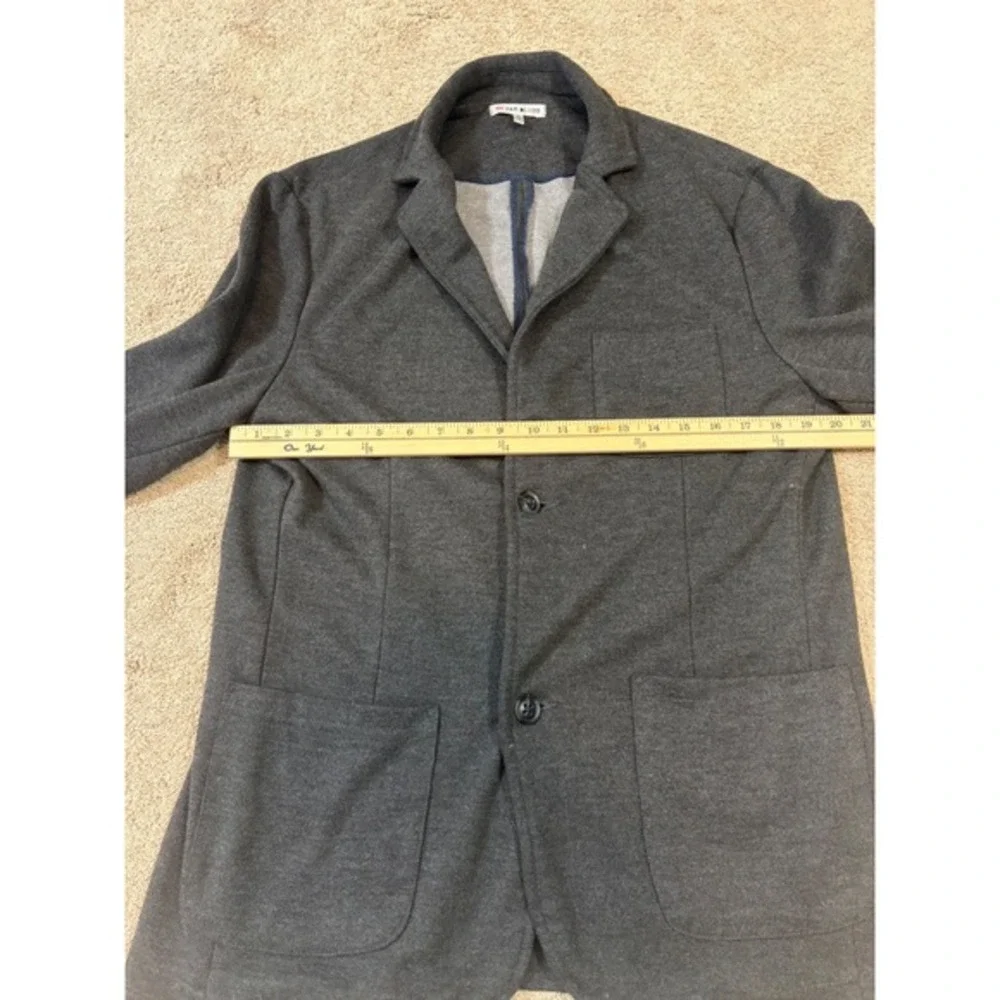 32 Bar Blues Knit Blazer Mens Large Charcoal Gray Excellent Unstructured‎ Jacket